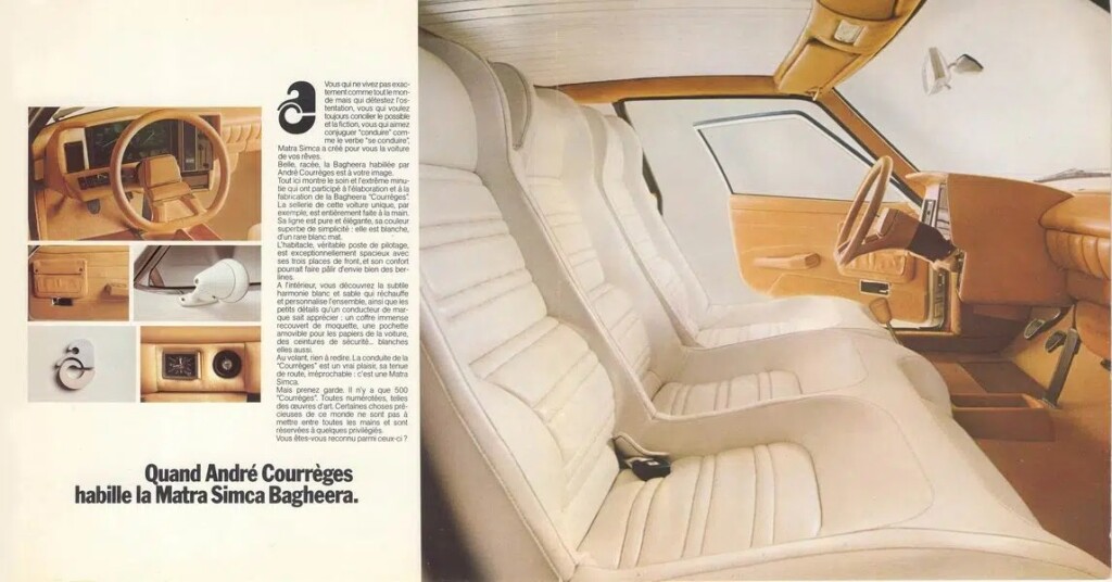 Interior del Matra-Simca Bagheera Courrèges de primera generación